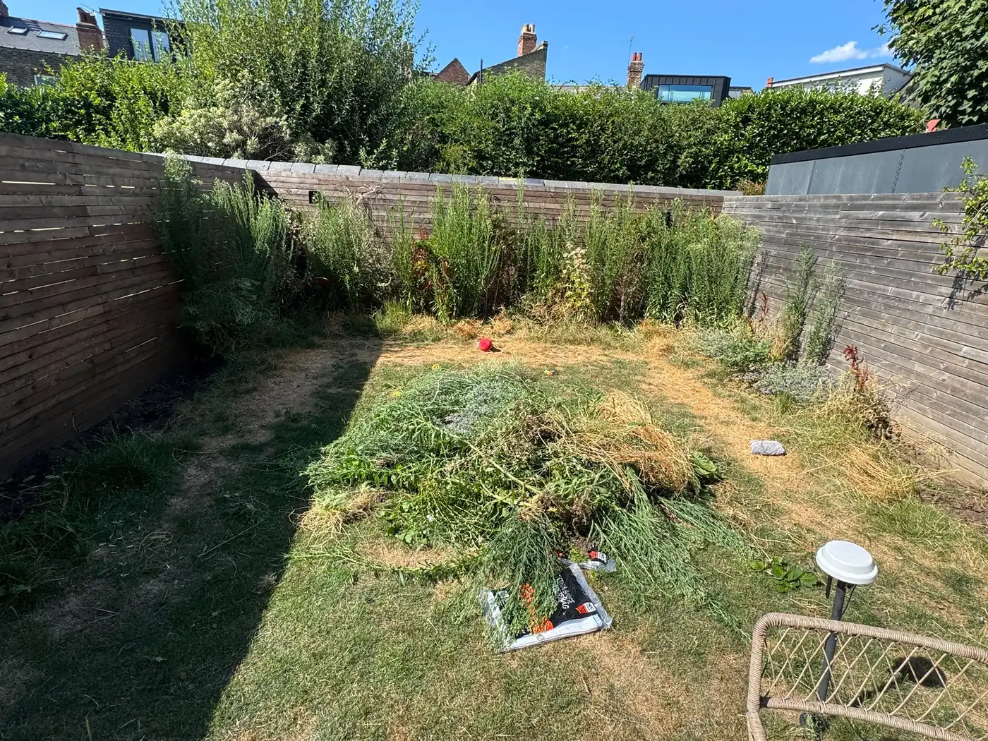 Before: Back garden borders and edging